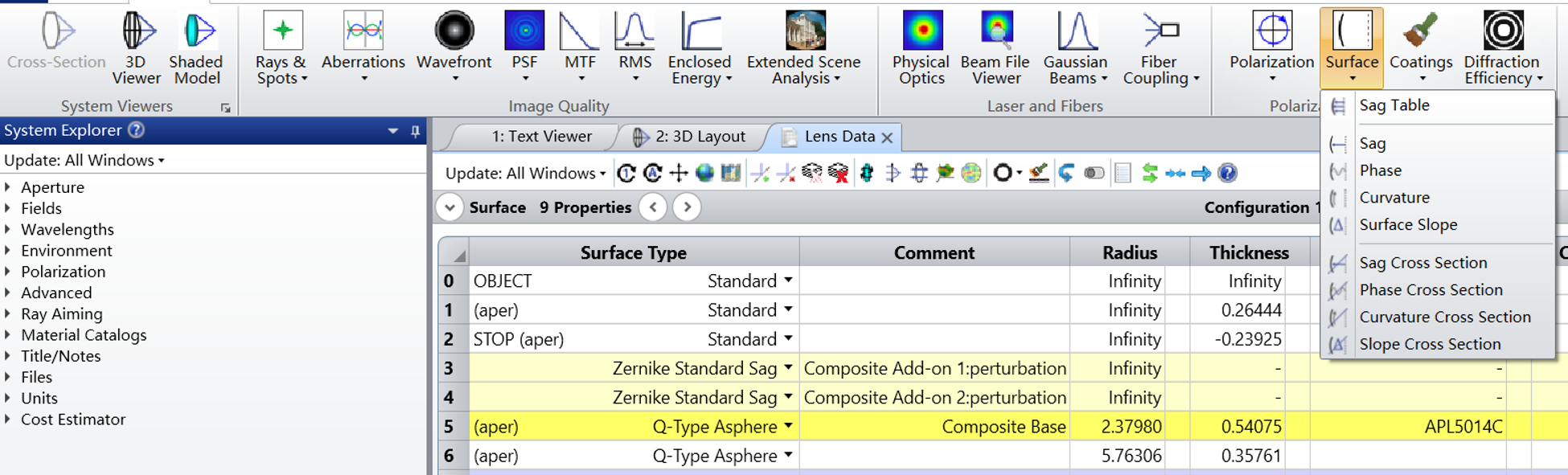 ZEMAX光学设计软件技术教程：OpticStudio 中的复合表面的图10