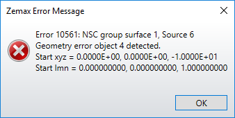 Geometry error message