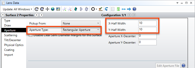 zemax 14 change position of optics