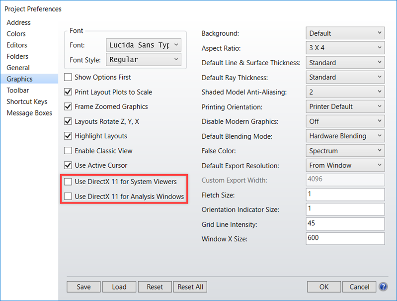 project preferences