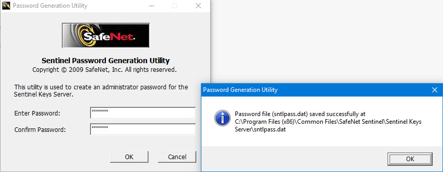 sentinel password generation utility