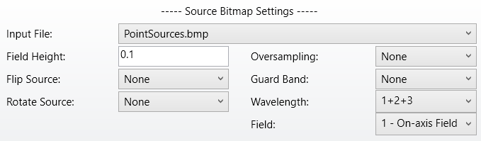 Source bitmap settings