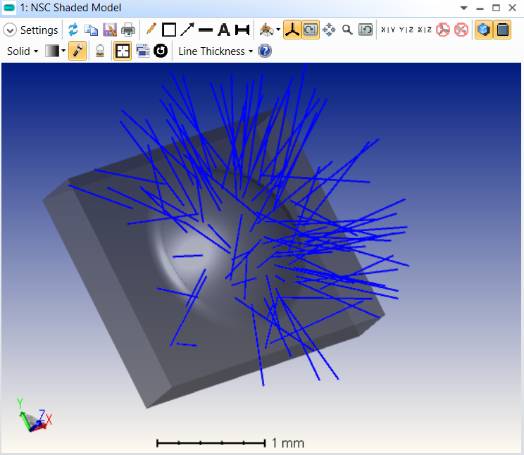 NSC Shaded Model view of rayfile and CAD model