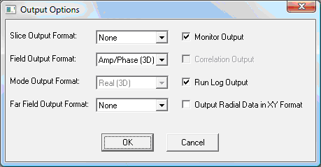 output options