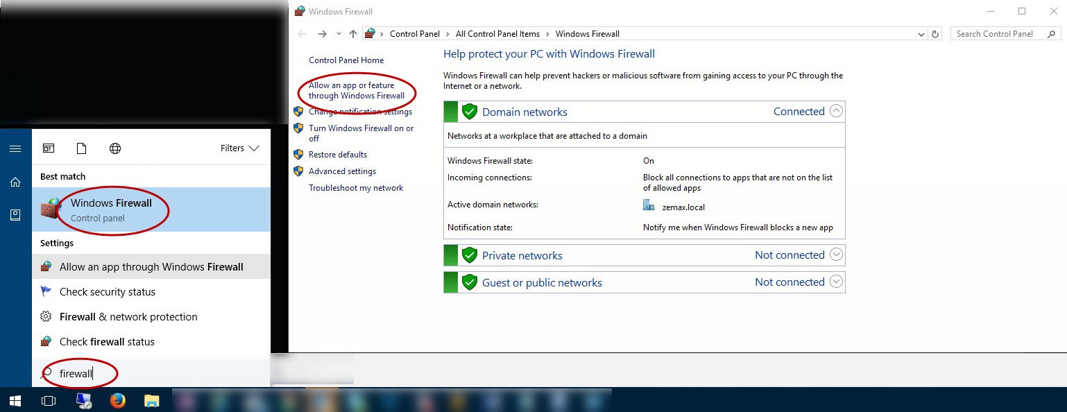 Allow an app or feature through Windows Firewall