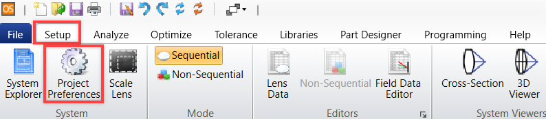 project preferences