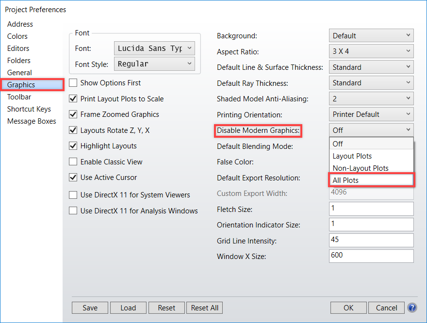 disable modern graphics
