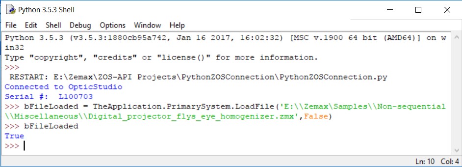 Python Shell returns True