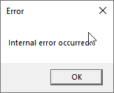 internal error occured