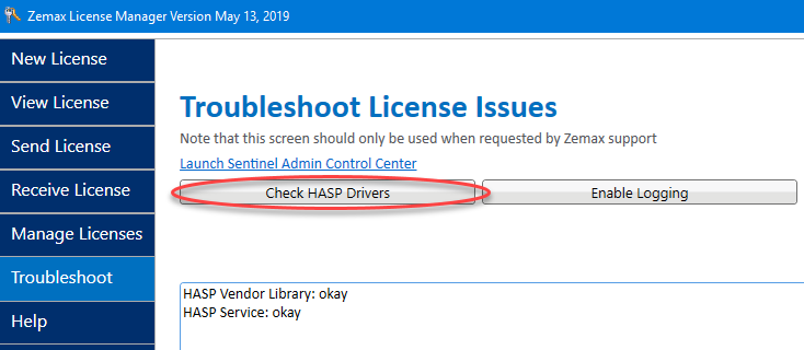 Solving softkey activation or transfer errors (Zemax legacy 