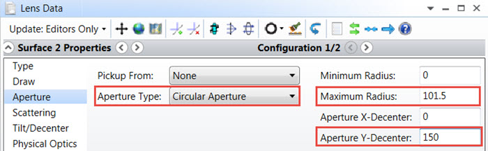 Aperture Decenter