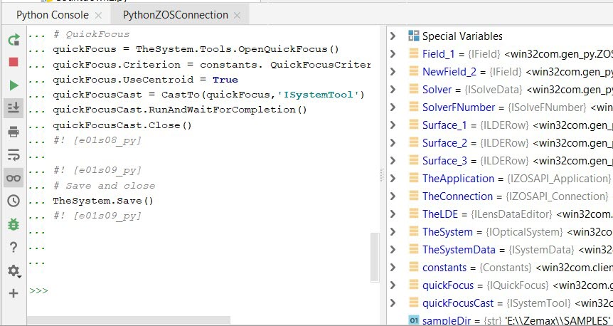 Variables in the Console