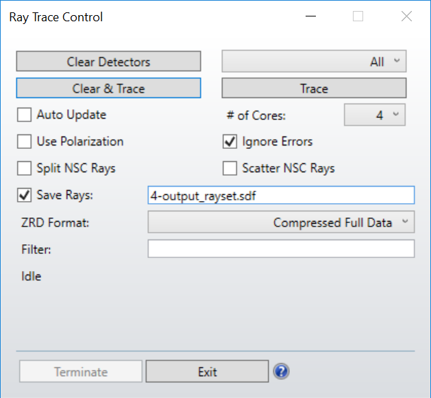 Ray trace control