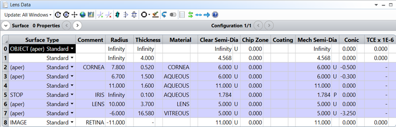 lens data editor settings