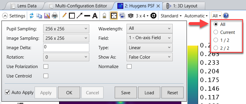 Huygens PSF settings