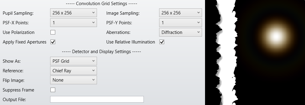 PSF Grid Settings