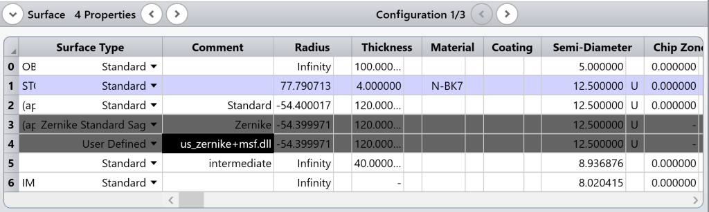 Lens Data Editor