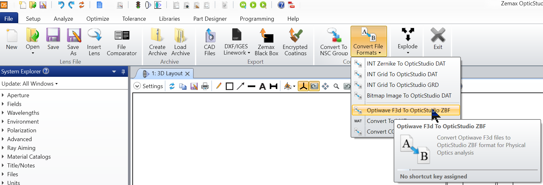 Importing the OptiBPM