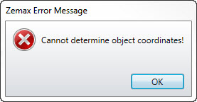 zemax error message