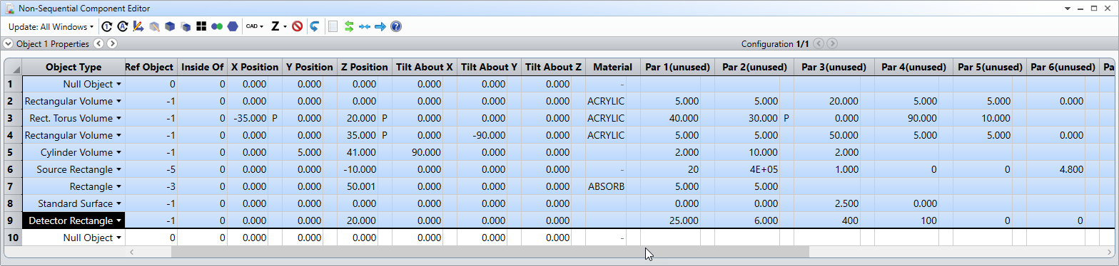 Inserting a null object after the detector