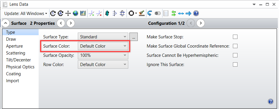 Surface 0 Properties
