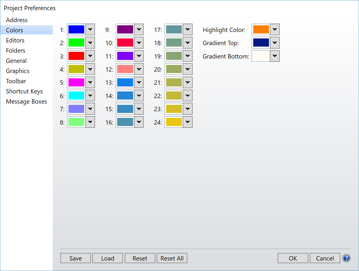 project preferences