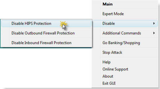 Disable HIPS protection