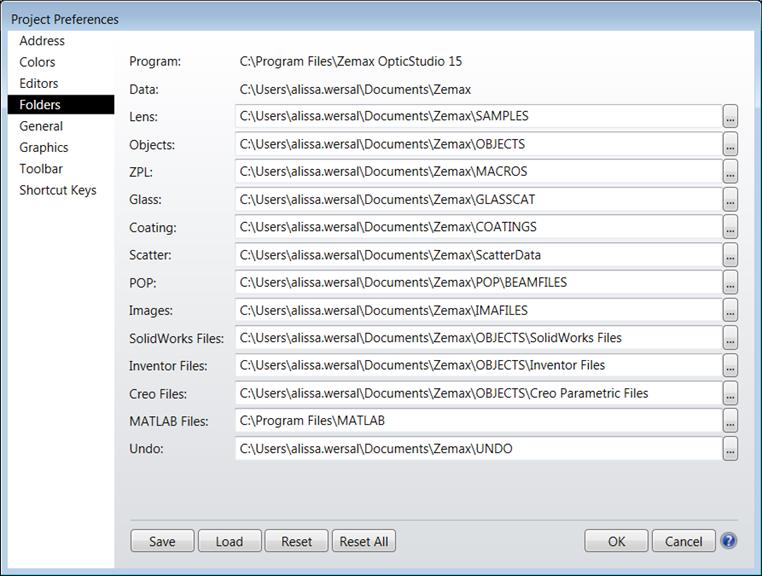 project preferences