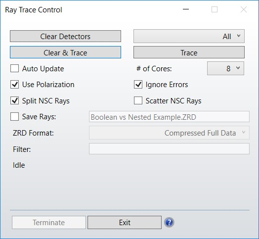 ray trace control