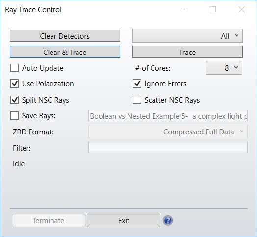 ray trace control