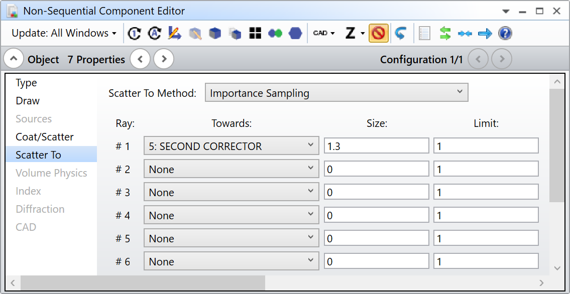 Scatter To tab settings