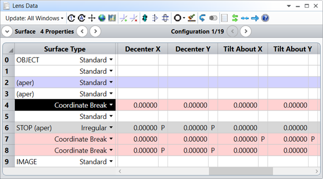 lens data editor